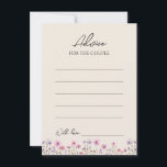 Carte de conseil pour Mariage Fleur sauvage modern<br><div class="desc">Cette carte-conseil moderne fleur sauvage beige mariage présente un arrière - plan beige chaleureux orné de fleurs sauvages couleur rose vif et violet, évoquant un romantisme intemporel. Le mariage du charme boho rustique et élégant rend ce design parfait pour les couples à la recherche d'une esthétique fleur sauvage moderne. Que...</div>