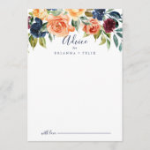 Carte de conseil pour Mariage Floral Élégant Multi (Devant)