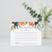 Carte de conseil pour Mariage Floral Élégant Multi (Debout devant)