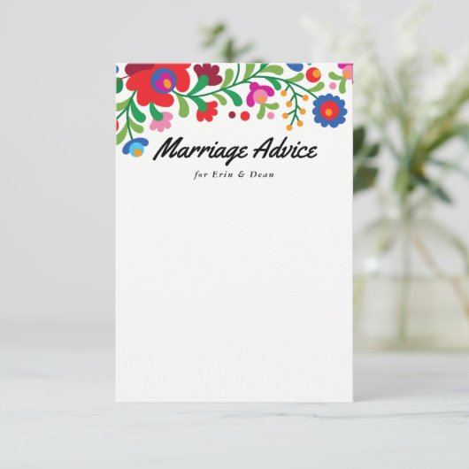 Carte de conseil pour mariage mixte de broderie me (Debout devant)