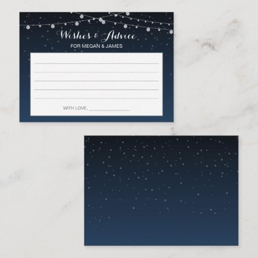 Carte de conseil pour Mariage Rustique Starry Nigh (Devant / Derrière)