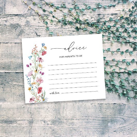 Carte de conseil pour parents fleurs sauvages