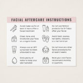 Carte de conseil pour soins postérieurs faciaux co (Dos)