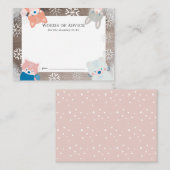 Carte de conseil rose Flocon de neige pour animaux (Devant / Derrière)