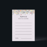 Carte de conseil simple Fleur sauvage Fern Lavende<br><div class="desc">Ce design Simple Fleur sauvage Fern Lavender Advice Card est un arrangement élégant de cadres géométriques en or classique agrémenté de délicats bouquets et tiges de fleurs boho fleuris. Avec une palette d'arrière - plans beiges d'ivoire intemporels avec une simple typographie noire classique et des fleurs sauvages fantaisistes colorés, créant...</div>