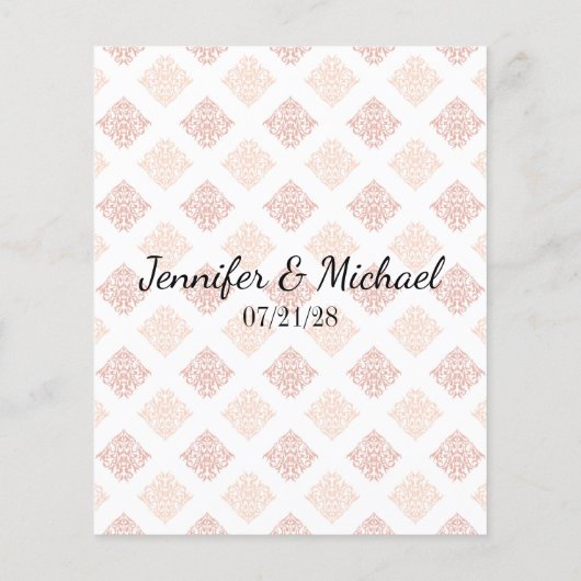 Carte de conseil Soft Peachy Blush Damask (Dos)