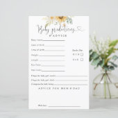 Carte de conseil Sunflower Baby Predictions (Debout devant)