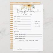 Carte de conseil Sunflower Baby Predictions (Devant / Derrière)