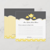 Carte de conseil sur la Fête des mariées de théièr (Devant / Derrière)