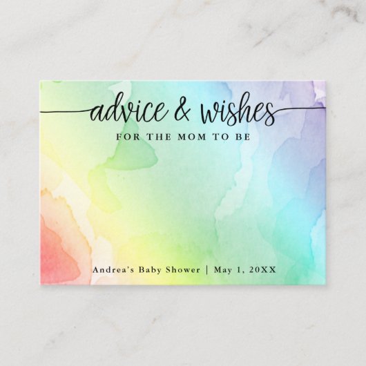 Carte de conseil sur l'aquarelle Rainbow (Devant)