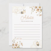 Carte de conseil sur le Baby shower d'abeilles au (Devant)