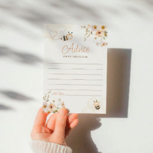 Carte de conseil sur le Baby shower d'abeilles au 