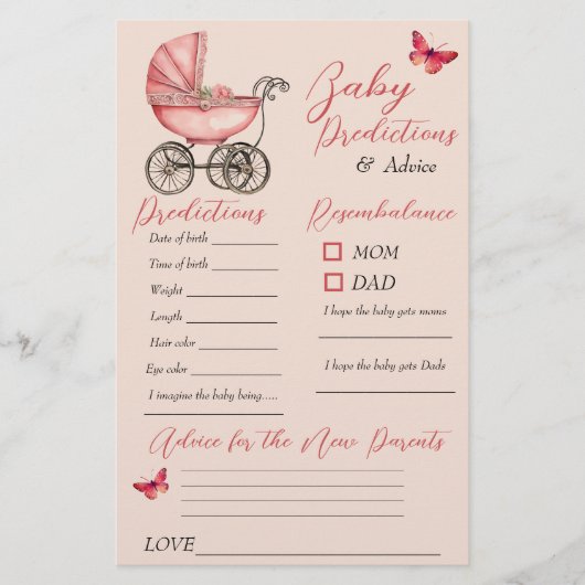 Carte de conseil sur le Baby shower de transport p (Devant)