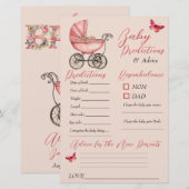 Carte de conseil sur le Baby shower de transport p (Devant / Derrière)