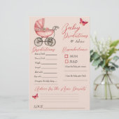 Carte de conseil sur le Baby shower de transport p (Debout devant)