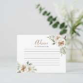 Carte de conseil sur le Baby shower floral blanc d (Debout devant)
