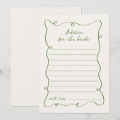 Carte de conseil sur le cadre vert dessiné à la ma (Devant / Derrière)