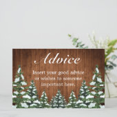 Carte de conseil sur le Mariage campagnard de bois (Debout devant)