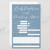 Carte de conseil sur les prévisions de Baby shower (Devant / Derrière)