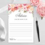 Carte de conseil Sweet Blush Floral<br><div class="desc">Sweet Blush Floral Bonne volonté carte conseil. Personnalisez avec la mariée le nom et la date de la douche. Pour plus de personnalisation,  cliquez sur le lien "customiser plus loin". Si vous avez besoin d'aide,  contactez-moi s'il vous plaît.</div>