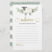 Carte de conseil Sweet Little Lamb Green (Devant / Derrière)