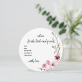 Carte de conseil Wedding shower Floral (Debout devant)