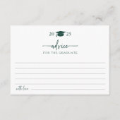 Carte de conseils aux diplômés en vert (Devant)