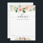 Carte de conseils Blushing Blooms pour les mariés<br><div class="desc">Demandez à vos invités de mariage de partager leurs conseils pour les jeunes mariés avec cette carte assortie Blushing Blooms. Modifiez facilement avec vos noms.</div>