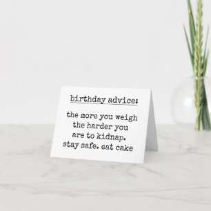 Carte de conseils d'anniversaire drôle Citation hu