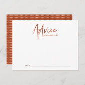 Carte de conseils de baby shower Boho Script (Devant / Derrière)