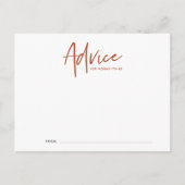 Carte de conseils de baby shower Boho Script (Devant)