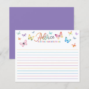 Carte de conseils de Baby Shower papillon fantaisi