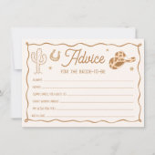 Carte de conseils de douche de mariée Western Boot (Devant)