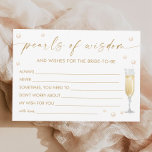 Carte de conseils de Fête des mariées Pearls et Pr<br><div class="desc">Élevez vos perles et le thème de la douche de mariée de Prosecco avec cette élégante carte de conseil de Fête des mariées personnalisée. Parfait pour une soirée à thème perle, c’est un ajout élégant à votre célébration. Conçue pour compléter perles et décor à thème de Prosecco, cette carte ajoute...</div>