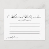 Carte de conseils de mariage à calligraphie élégan (Devant)