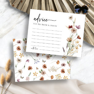 Carte de conseils de mariage à fleurs blanches