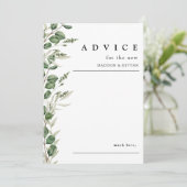 Carte de conseils de mariage à la verdure élégante (Debout devant)