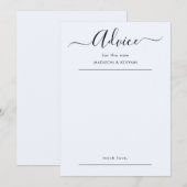 Carte de conseils de mariage à script (Devant / Derrière)