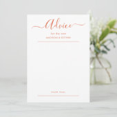 Carte de conseils de mariage à script (Debout devant)