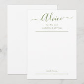 Carte de conseils de mariage à script (Devant / Derrière)