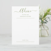 Carte de conseils de mariage à script (Debout devant)