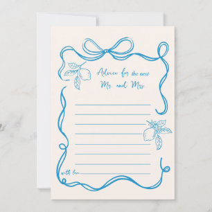 Carte de conseils de mariage au citron dessinée à