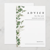 Carte de conseils de mariage au eucalyptus Elégant (Devant / Derrière)