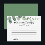 Carte de conseils de mariage au eucalyptus Green D<br><div class="desc">Cette carte de conseils de mariage au eucalyptus green delight est parfaite pour un mariage moderne. Le design présente des branches et des feuilles d'eucalyptus botaniques élégantes dessinées à la main à l'aquarelle. Ces cartes sont parfaites pour un mariage, une fête de douche de mariée, une fête prénatale, une fête...</div>