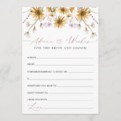 Carte de conseils de mariage au tournesol élégant (Devant)