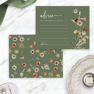 Carte de conseils de mariage aux fleurs sauvages v