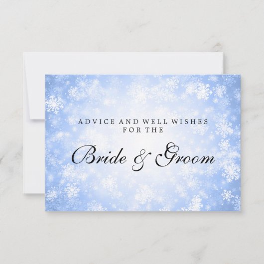 Carte de conseils de mariage Blue Winter Wonderlan (Devant)