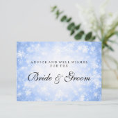 Carte de conseils de mariage Blue Winter Wonderlan (Debout devant)