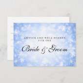 Carte de conseils de mariage Blue Winter Wonderlan (Devant / Derrière)