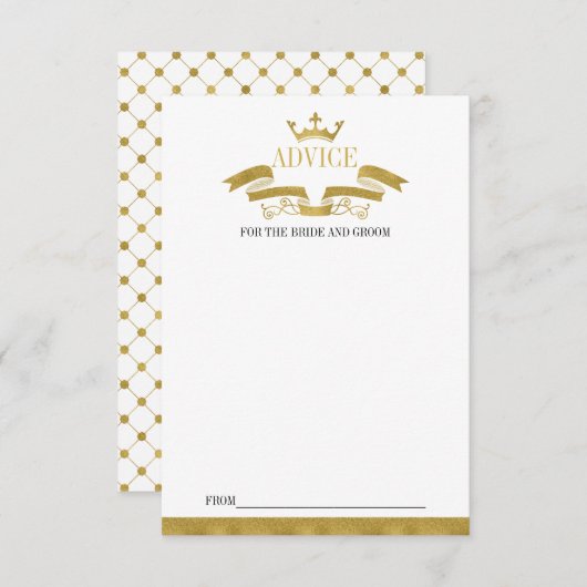 Carte de conseils de mariage Classique Gold Crest (Devant / Derrière)
